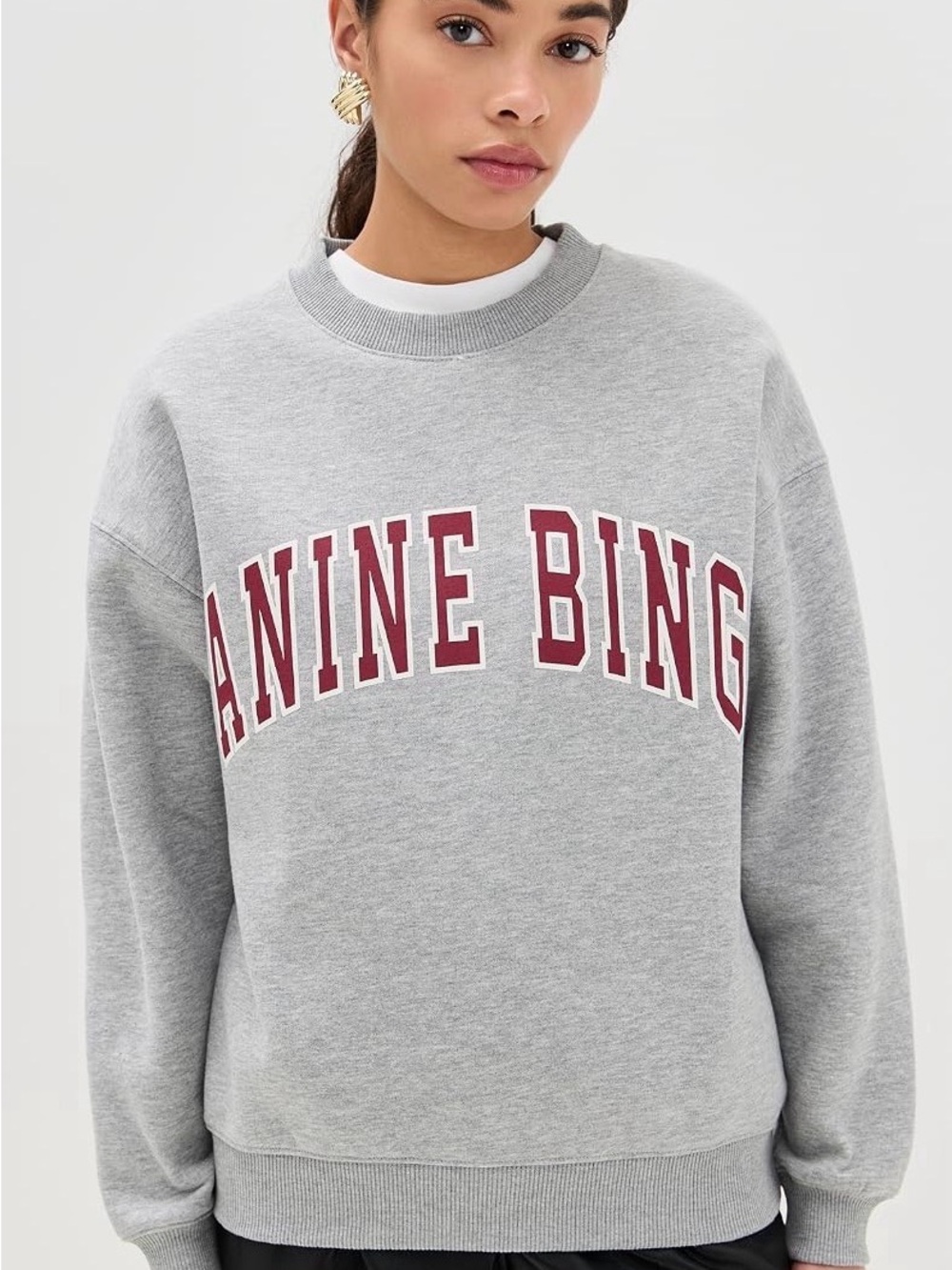 Anine Bing Spencer Logo Crewneck Sweatshirt XS